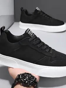 Men's Spring New Soft Sole Breathable Comfort Colorblock Sneakers, Casual Fashion Sport Shoes, Canvas Upper, Less Than Ankle Height