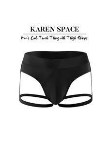 Single-piece men's ice silk T-shaped halter-style support belt backless padded thin style no-back pantyhose supportive underwear briefs men's thong pants