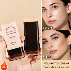 Full Coverage Concealer Stick with Built-in Brush - Matte Finish Foundation for Flawless Skin & Effortless Application - Perfect for All Skin Types