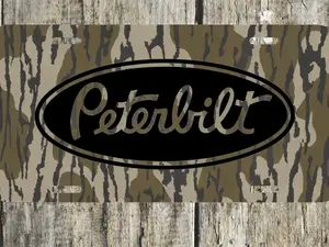 Bottomland Camo Peterbilt logo Vehicle Tag, Aluminum License Plate Decoration, Gifts