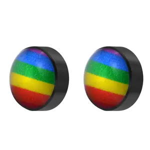 OIDEA Rainbow Pride Magnetic Back Clip Earrings, Non-Piercing Stainless Steel Studs for Men Women, LGBT Pride Jewelry Gift, Magnetic Earrings