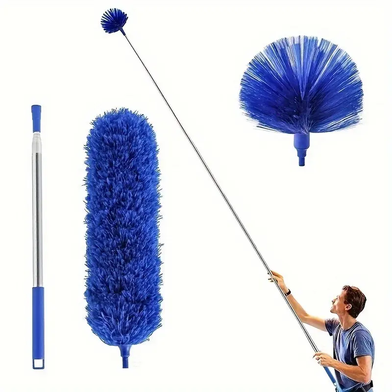3pcs Ultra-Fine Fiber Duster for High Ceilings, Extendable Pole Set, Easy Clean, Lightweight Washable, Ideal for Fan Blades and Home Cleaning, Blind Cleaner Duster Tool, Dusters for Cleaning