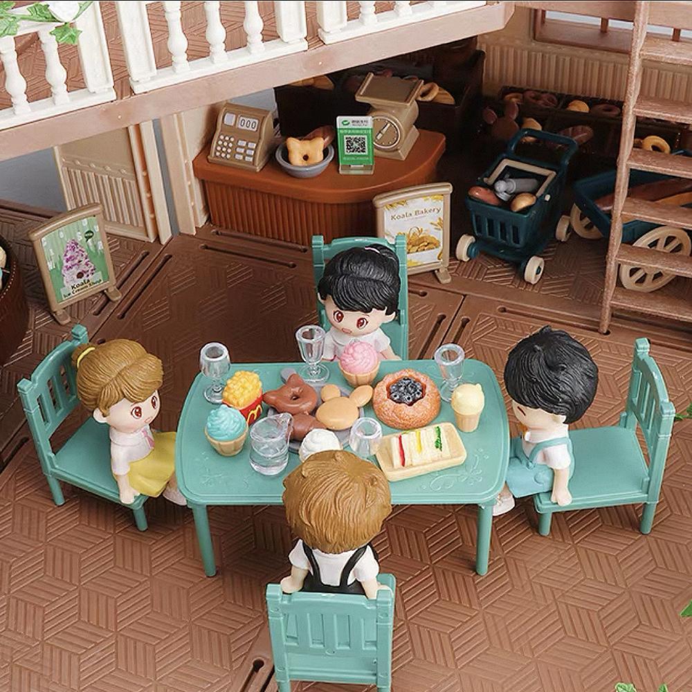 Family Cozy Cabin Dollhouse Playset with Furniture & Accessories, DIY Pretend Play Cottage for Ages 3+, Boys & Girls