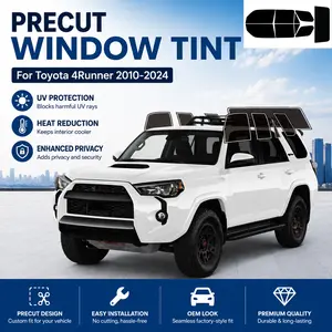 Precut Window Tint Film for Toyota 4Runner 2010-2024 All Side+Rear Windshield Any VLT 2Ply Anti-Shatter, UV Block, Privacy Protection, No Trimming Needed,Heat & Glare Reduction