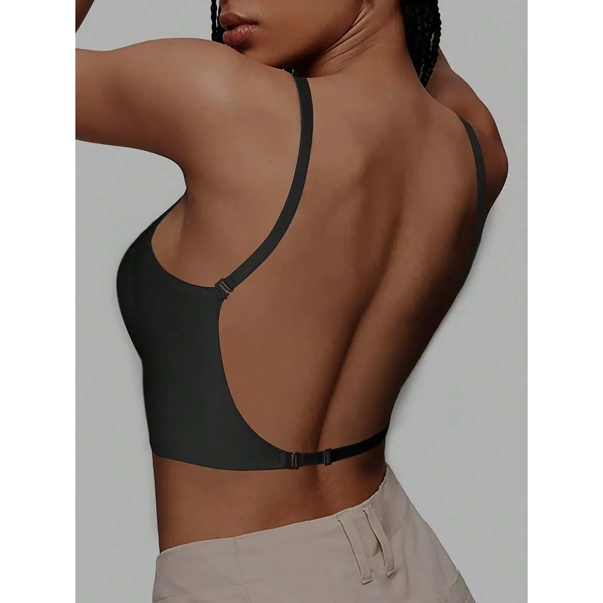 push up for backless dress Wekofi Women's Deep V Plunge Push Up Backless Strapless Adhesive Underwire Clear Halter Strap Bra(A, Beige) at Amazon Women's Clothing store