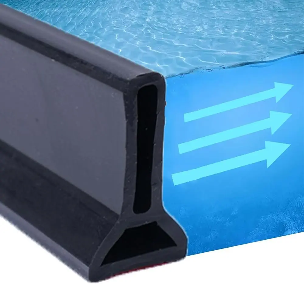 Collapsible Shower Threshold Water Dam Water Barrier Keeps Water Inside, Dry Wet Separation Suitable for Bathroom Kitchen 39Inch Black
