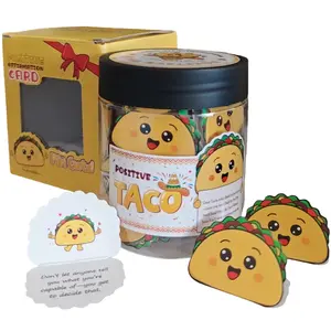 Positive Taco Jar - 60 Fun Mood Boosting Taco Declarations, Perfect for Students Back-To-School, Teachers, Gifts, Colleagues, Friends