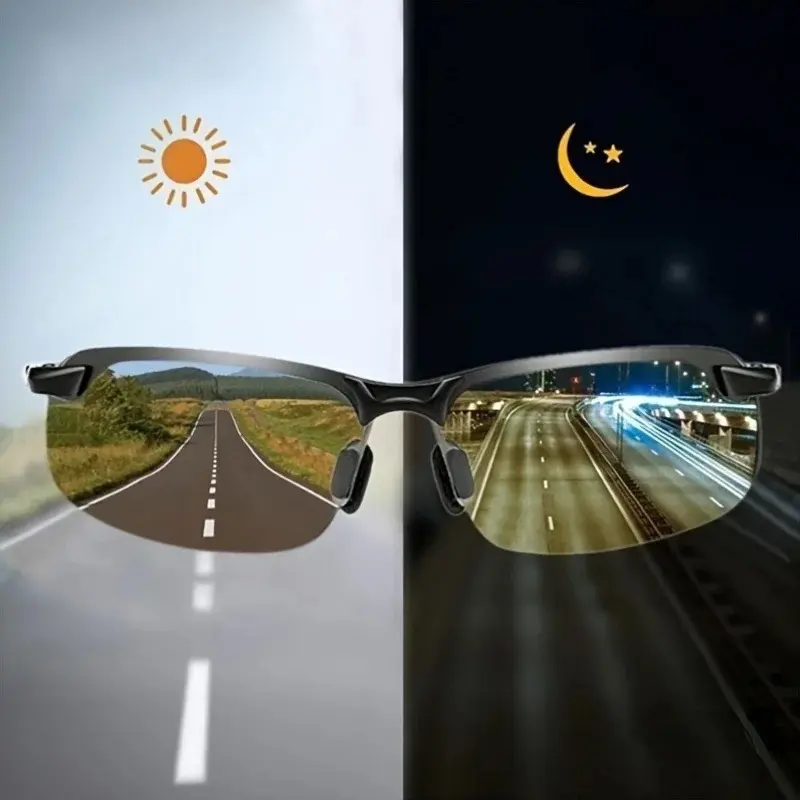 Unisex Polarized Fashion Eyeglasses - Day-Night Vision, Scratch-Resistant Lenses with UV Protection, Practical Outdoor Daily Eyewear (Party Bag Gift for Home & Festive Supplies)