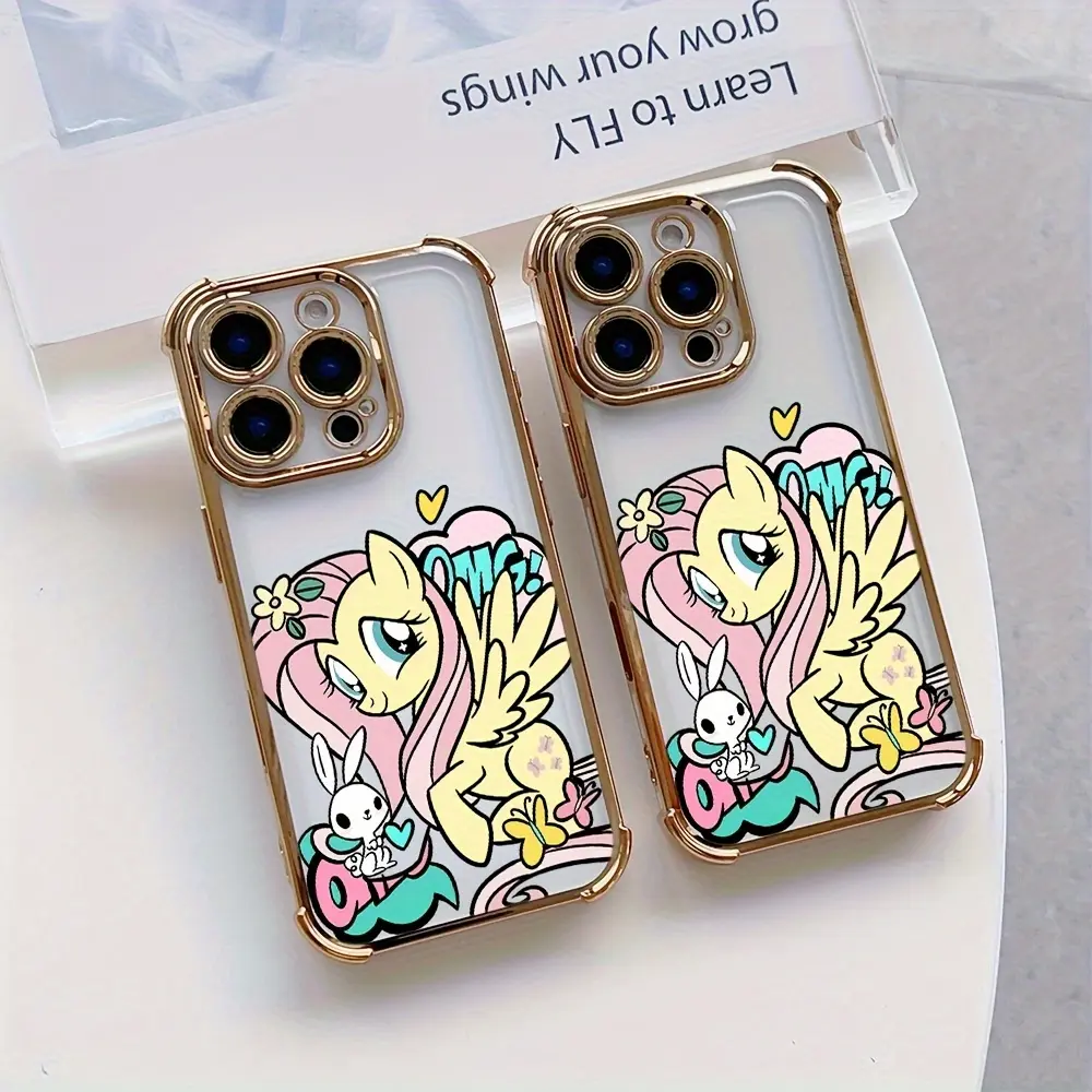 Cute Pony Smartphone Case - Shockproof Transparent Soft Back Casing Compatible with iPhone 16,15,14,13,12,11 Pro Max,X,XR,XS Max,8,7 Plus - Handheld Cellphone Devices Accessory