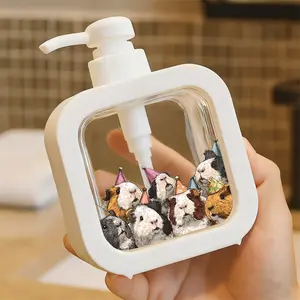 Cute Party Guinea Pig Decor Soap Dispenser - Moisturizing Hand Pump Bottle, Multi-Color Party Hats Guinea Pig Design, Kitchen & Bathroom Soap Dispenser, Festive Confetti-Inspired Decor, Whimsical Neutral Expression Guinea Pigs
