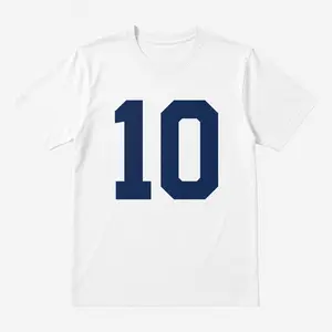 Number 10 Printed Tee, Soft Cotton Crew Neck Sports T-Shirt, Casual Sports Fan Outfit Gift for Basketball Fans and Soccer Fans