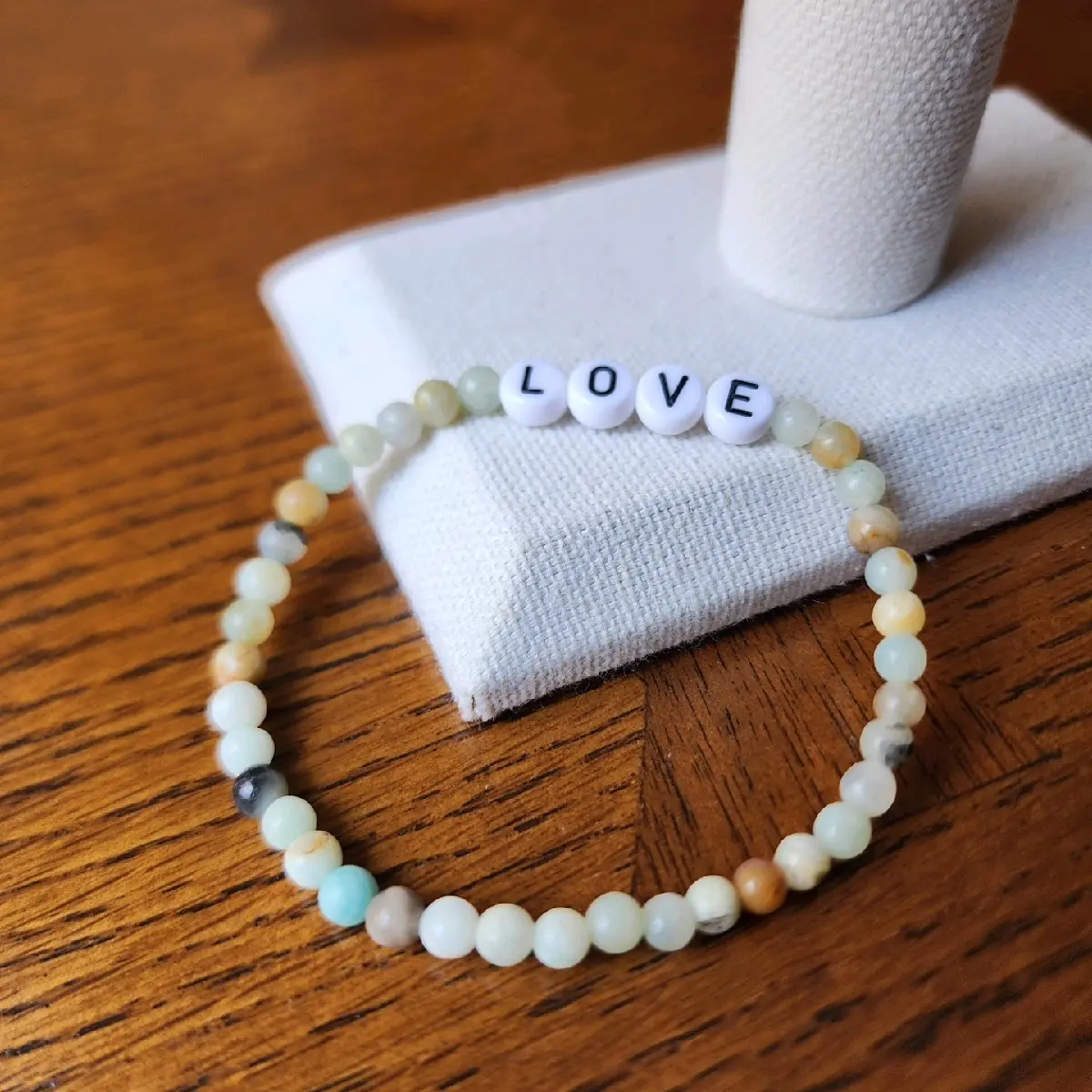Amazonite gemstone custom beaded bracelets