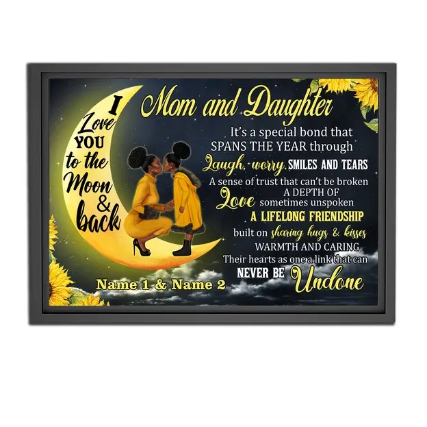 Mom And Daughter Special Bond Landscape Poster, Heartfelt Mother Daughter Love Wall Art, Meaningful Mother’s Day Gift, Emotional Family Keepsake Home Decor Print