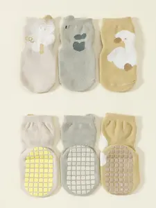 3 Pairs Cartoon Animal Baby Knee High Socks, Breathable Non-Slip Toddler Socks for Spring & Fall, All-Season Comfort