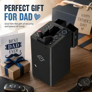 Father's Day Gift for Dad - ONNAIS Biometric Safe Box, Quick Access Fingerprint Lock for Nightstand, Wall & Vehicle