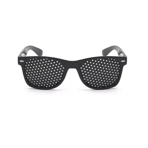 Unisex Pinhole Glasses Anti-Myopia AstigmatismGlasses Men's Women's Vision lmprovement StrabismusCorrectionFatigue Glasses Black Three-Hole