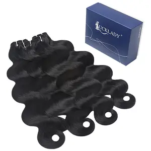 Luck Lady 16A Raw Bundles Human Hair Body Wave 4 Bundles 18 20 22 24 Inch Soft Tangle-Free Virgin Remy Hair Triple Lifespan
