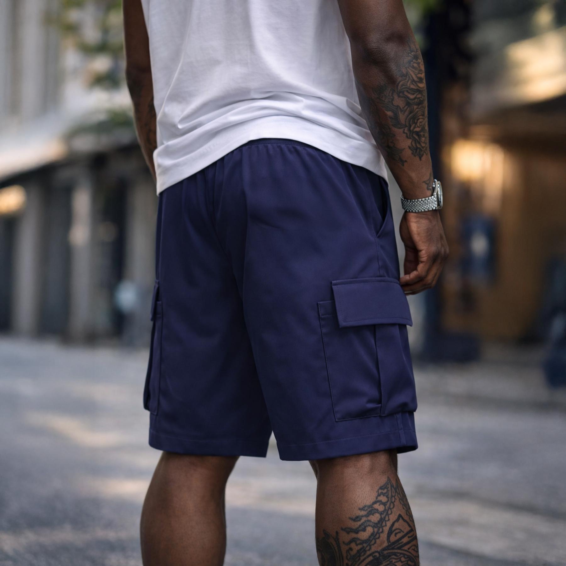 Mens Cargo Shorts Techwear Gorpcore Urban Utility Multi Flap Pockets Loose Fit Wide Leg Drawstring Summer Casual Streetwear High Street Vibe Cityboy Tactical Outdoor Hiking Athletic Workout Daily Wear Half Pants Multi Pack Bundle Fashion Basics Essentials