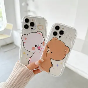 Cute Cartoon Bear Pattern Phone Case, 2 Counts Decorative Phone Protector Cover, Phone Accessories Compatible with iPhone 16 15 14 13 12 11 Pro Max
