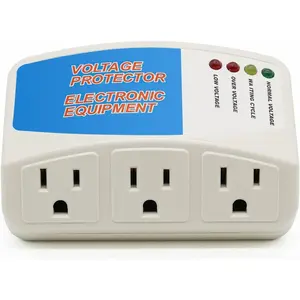 Surge Protector Power Strip for Home Appliance, 3 Outlet Power Surge Protector,  Protector Brownout Surge Refrigerator 1875W, 120V, 15A, 1 Pack