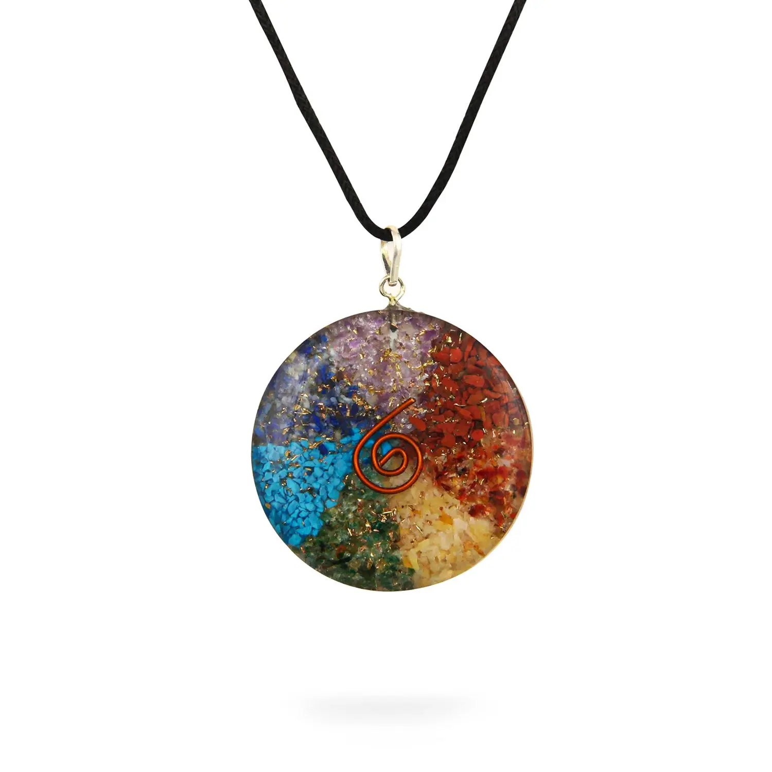 AYANA Orgonite Chakra Pendant for Energy Balance & EMF Protection – Healing Crystal Necklace with 7 Stones for Aura Cleansing, Meditation & Spiritual Wellness