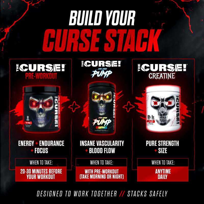 JNX SPORTS The Curse! Pre Workout Powder | 50 Servings | 155mg Caffeine, Beta-Alanine, L-Citrulline & Creatine | Pre-Workout for Men & Women