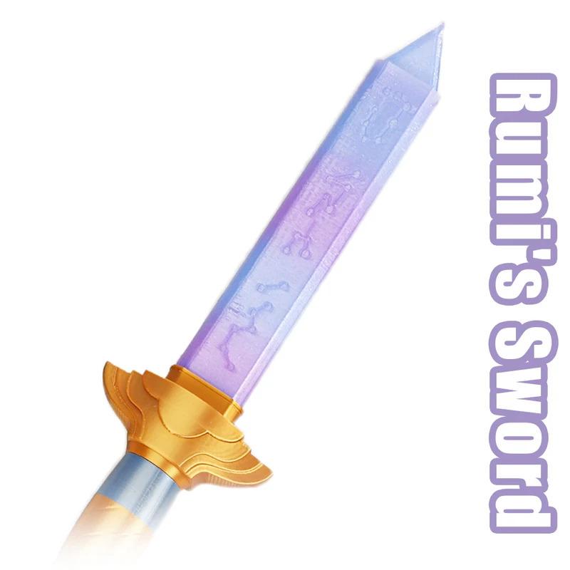 Demon Hunter Hight Quality Cosplay Anime Rumi Sword With Symbol Outfits Prop Scalable Purple Long Sword Accessories Roleplay Prop Gift