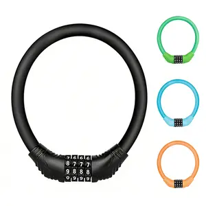 4-Digit Resettable Combination Bike Lock, Bicycle Password Lock, Lightweight & Portable, Multi-Color for Bikes, Helmets, Motorcycles, Scooters, Cabinet, and Gates.