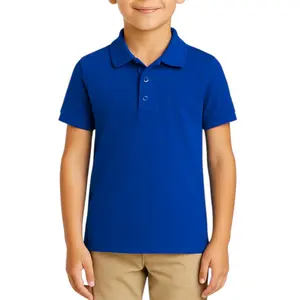 Kids Fashion Fashion School Polo Shirt White Breathable Cotton Blend Button-Up Collared Regular Fit Machine Washable Everyday Wear