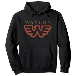 Waylon Jennings - Official Merchandise - Flying W Logo Hoodie | Size S-3XL
