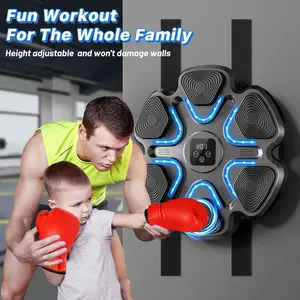 Music Boxing Machine for Kids and Adults, Wall Mounted Bluetooth Punching Trainer with Boxing Gloves, Intelligent LED Boxing Target Workout Machine for Teenagers Boys Girls