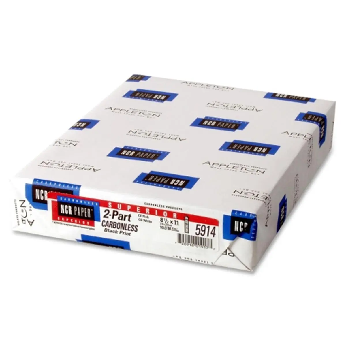 NCR Carbonless Paper Forms, 92GE 2-Part Precollated 8.5 in. x 11 in. Sheets for Printers, with Improved Edge Padding, Stiffer Build, Consistent Caliper, Excellent Offset Runnability, Black/White, 500-Sheet Pack