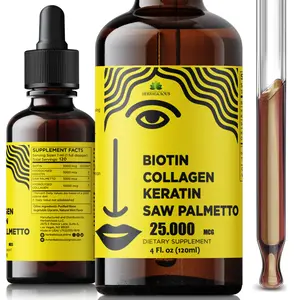 Liquid Collagen for Women – Hair, Skin & Nails Support with Biotin, Keratin & Saw Palmetto, 4 fl oz