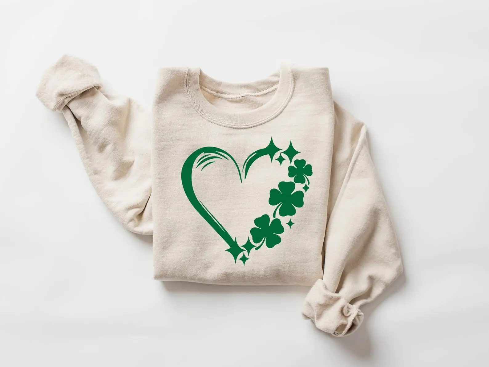 Heart Shamrock Sweatshirt, Love Clover Sweatshirt, Shamrock Sweatshirt, St Patricks Day Sweatshirt, Four Leaf Clover, Irish Lucky Sweatshirt
