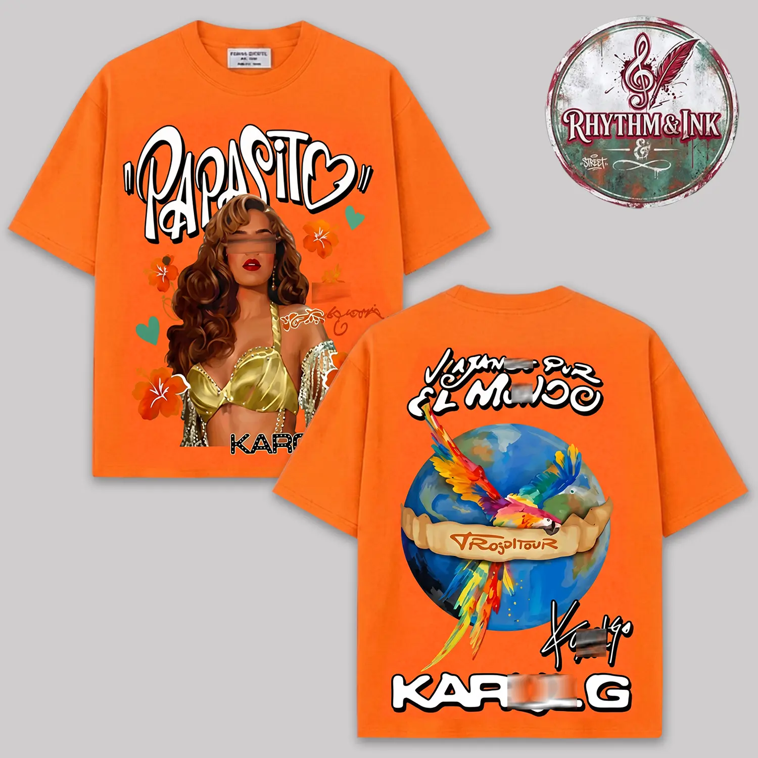 Tropitour 2026 V4 Concert Merch Premium Cotton T-Shirt, Viajando Por El Mundo Double-Sided Graphic Tee, Latin Pop Music Tour Shirt, Tropical Parrot Vintage Streetwear, World Tour Fan Gift, Music Festival Tee