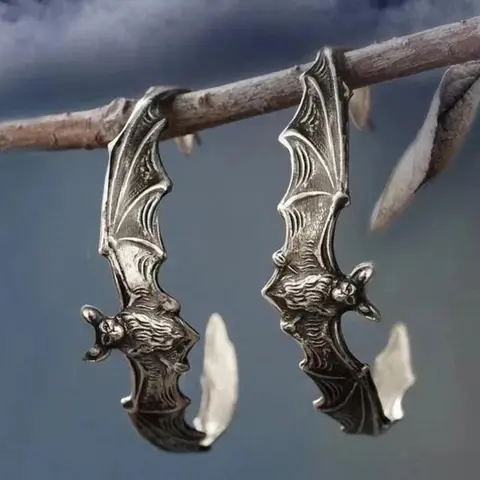 Bat Design Punk Style Good Earrings, Personalized Men's Accessory for Women, Fashion Jewelry for Party, Daily Clothing Decor, Birthday Gift