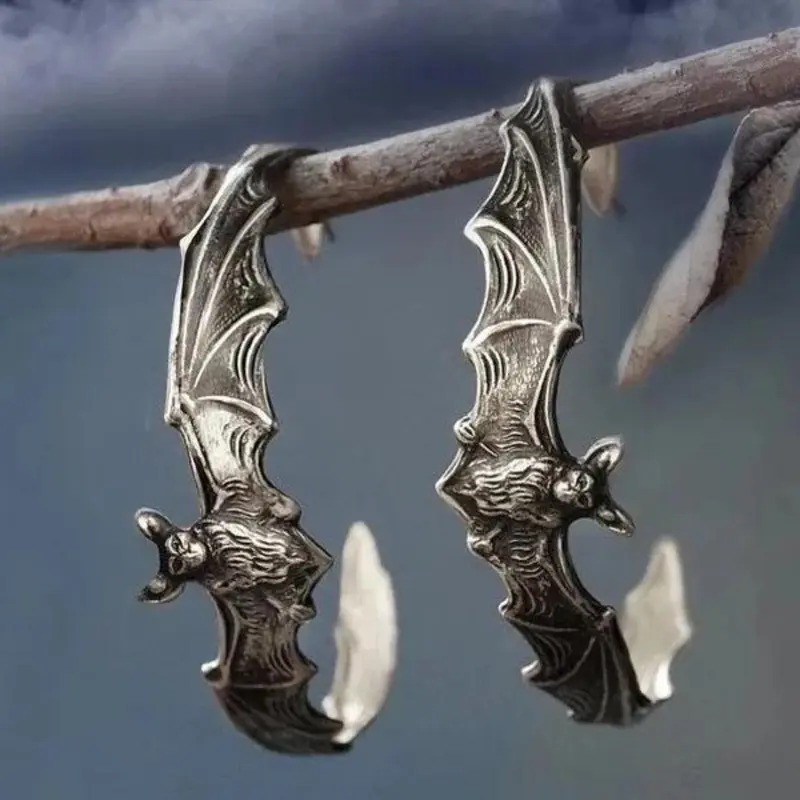 Bat Design Punk Style Good Earrings, Personalized Men's Accessory for Women, Fashion Jewelry for Party, Daily Clothing Decor, Birthday Gift