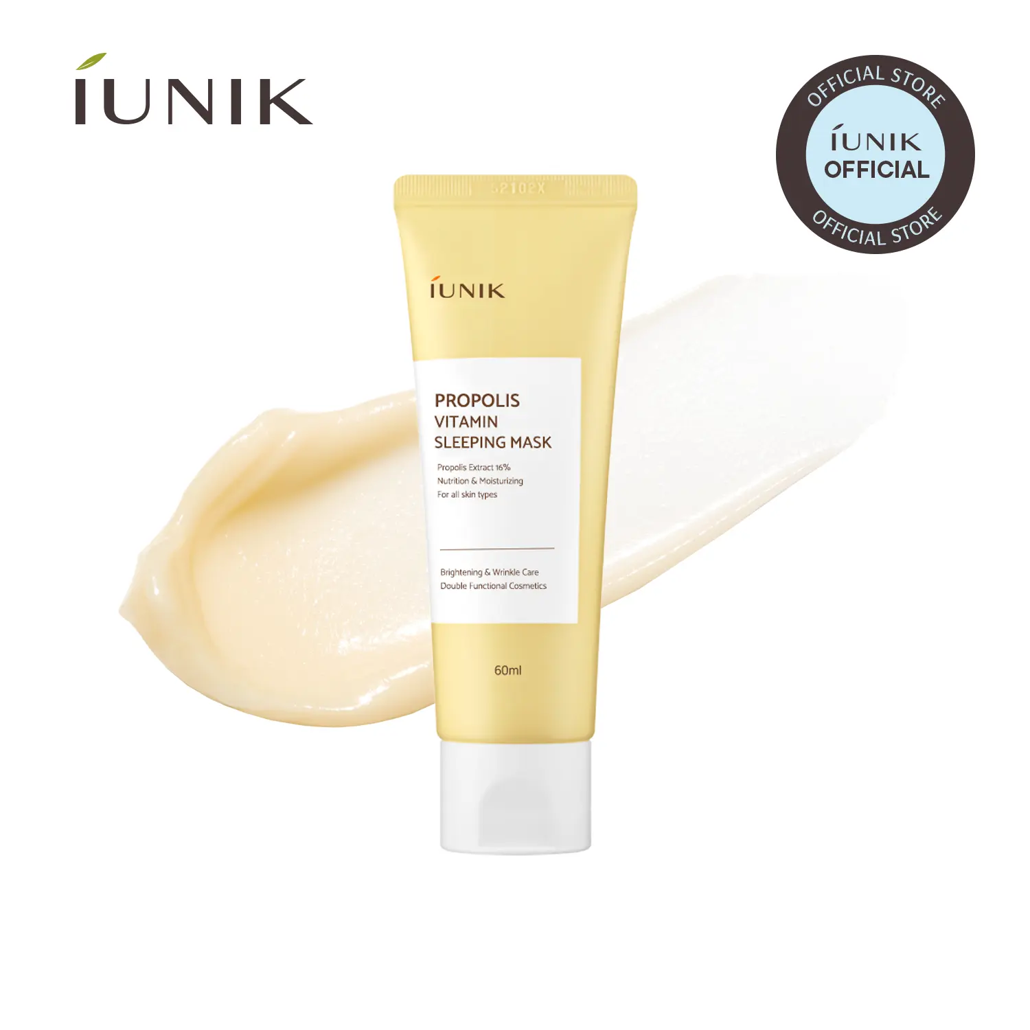 [IUNIK Official] Propolis Vitamin Sleeping Mask | Overnight Hydration & Glow Boosting for Dull, Tired Skin | 60ml / 2.02 fl oz