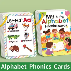 27Pcs English Alphabet Phonics Flash Cards, Fruit Vocabulary Learning Cards for Kids Early Education