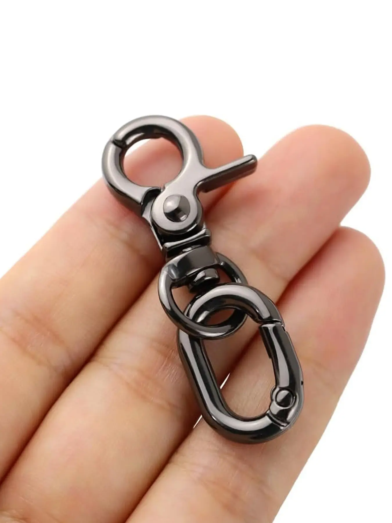 2pcs Double Opening Keychain Clip, Swivel Spring Snap Hooks for Lanyards Outdoor Keychain Carabiners Carabiner Buckle