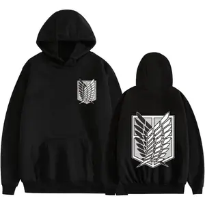 Attack Titan Survey Corps Cosplay Eren Yeager Novel Comfort Hoodie Pullover High Street Sweatshirt Unisex Cotton & Polyester Blended Classic Design