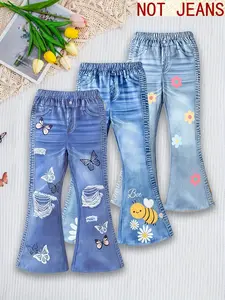 [3-Pack] Girl's Casual Striped Shorts, Comfortable Summer Bottoms, Stylish Kids' Clothing, Perfect for Outdoor Activities, Floral Print Pants