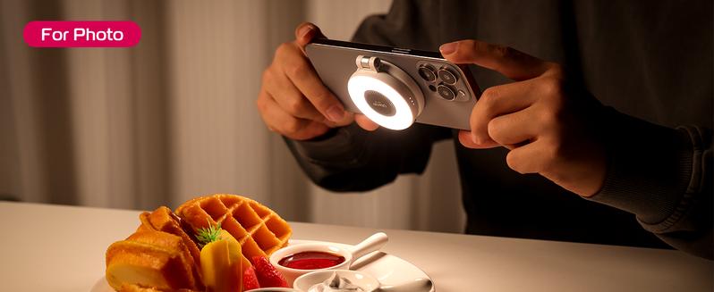 Ulanzi Magnetic Selfie Light LM19, LED Fill Light Compatible with Magsafe, LED Selfie Ring Light