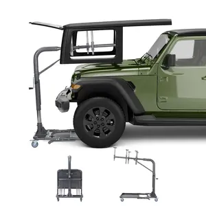 VEVOR Hard Top Remover Lift, Summervibes,Summervibes, 220 lbs, Foldable Jeep Hardtop Removal and Storage System, Easy One-Person Operation, Adjustable Height, for Jeep Wrangler YJ, TJ, JK, JL, 4XE, Ford Bronco 4 Door & 6 Gen+