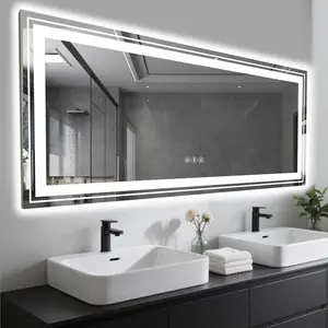 84x32 Inch Frameless LED Bathroom Mirror,Smart Mirror
