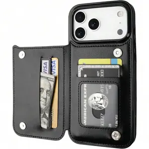 Compatible With IPhone 17 17Promax 17Pro 16e 16 15 14 13 Pro Max Plus, Wallet Case With Card Holder, PU Leather Kickstand Card Slots Case, Durable Shockproof Cover