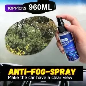 Advanced Anti-Fog Liquid for Automotive Glass & Mirrors, Helps Reduce Fogging on Windshields & Visors, Streak-Free Formula for Better Visibility, 960ml