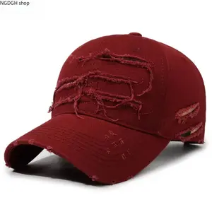 Distressed Ripped Baseball Cap, Vintage Washed Cotton, Multiple Colors, Y2K Grunge Aesthetic Hat for Streetwear & Casual Outfits