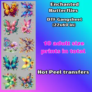 G11 Enchanted Butterflies DTF Transfers para PLAYERA/SHIRTS