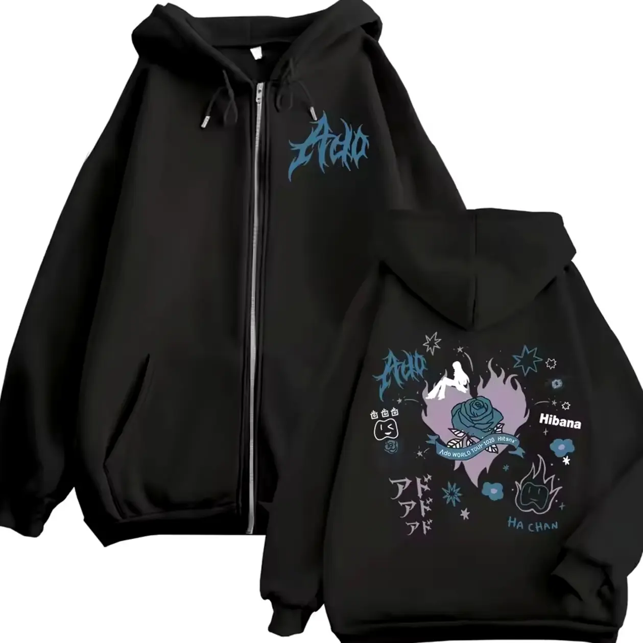 Singer Ado Hibana World Tour 2025 Zip Up Hoodie, Singer Music